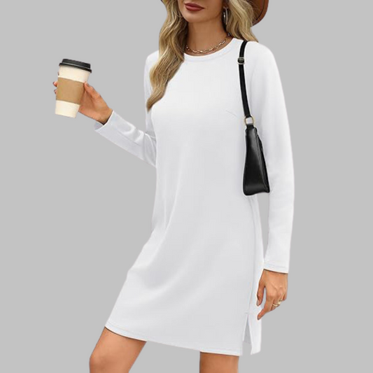 Roselinde | Robe Col Rond Manches Longues Maille Douce