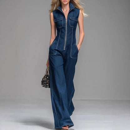 Maïana | Combinaison Denim Taille Haute Large