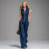 Maïana | Combinaison Denim Taille Haute Large