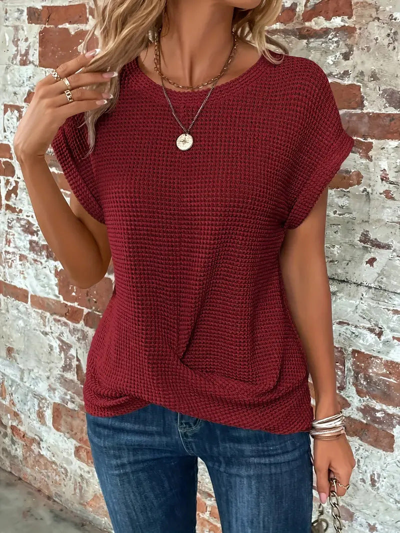 Laurence | T-Shirt Col Cœur Manches Courtes