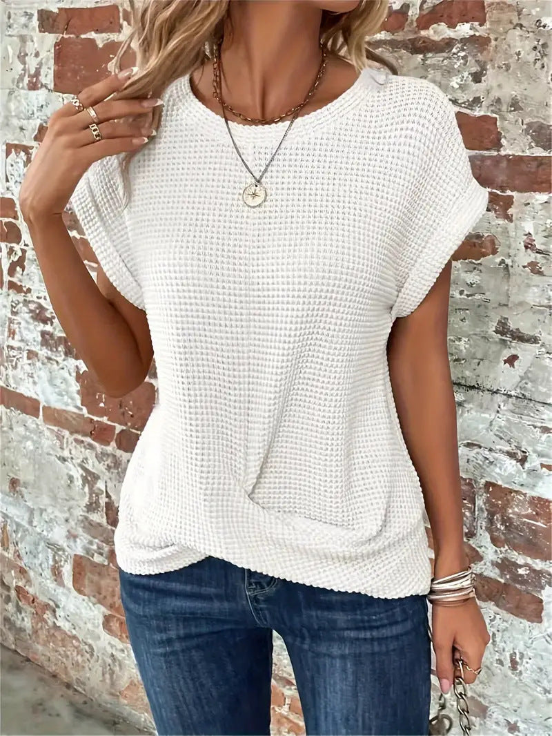 Laurence | T-Shirt Col Cœur Manches Courtes
