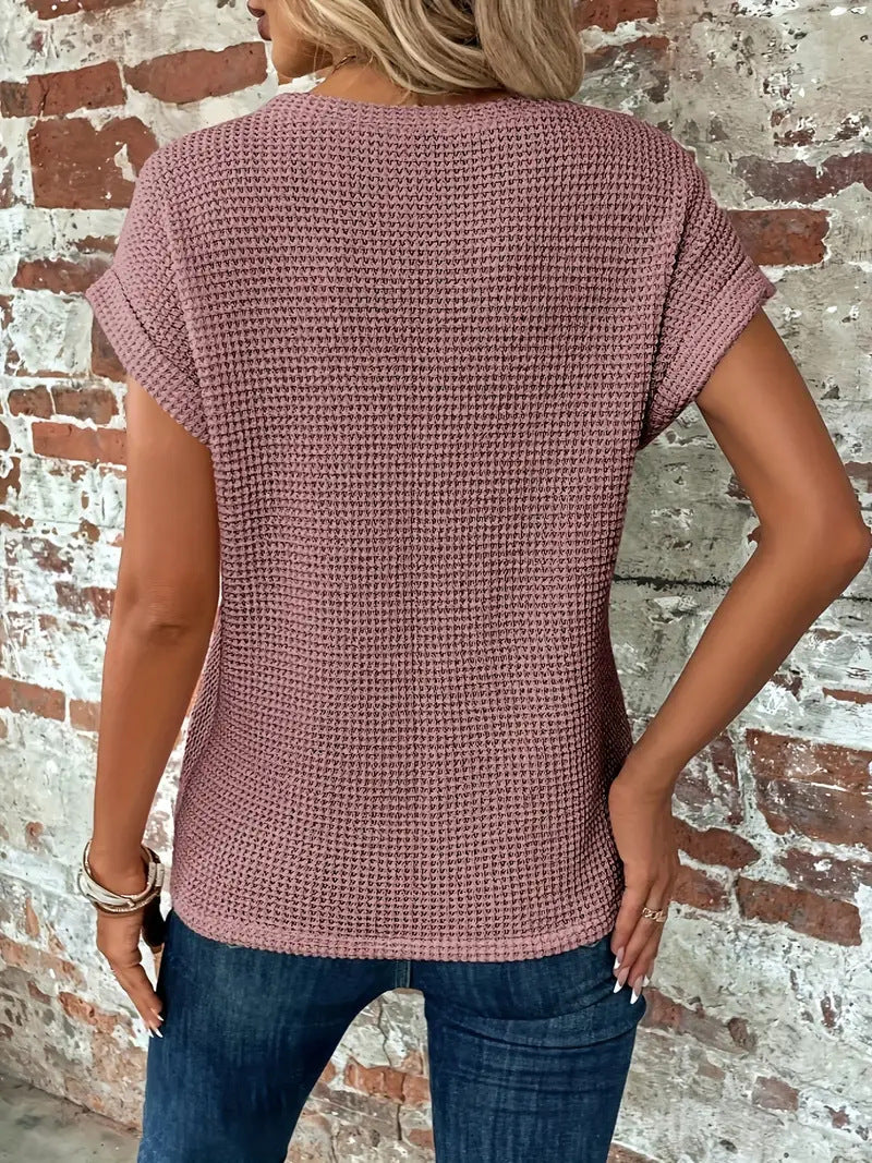 Laurence | T-Shirt Col Cœur Manches Courtes
