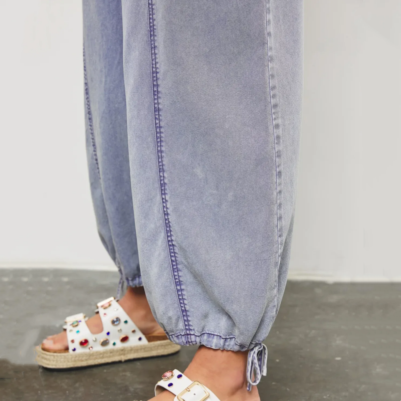 Elvianne | Combinaison en Denim à Jambes Larges avec Poches