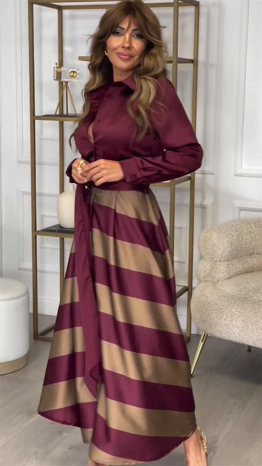 Joviane | Robe Longue Rayée Taille Élastiquée