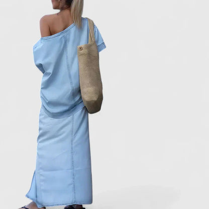 Clariane | Ensemble Top Asymétrique et Jupe Longue