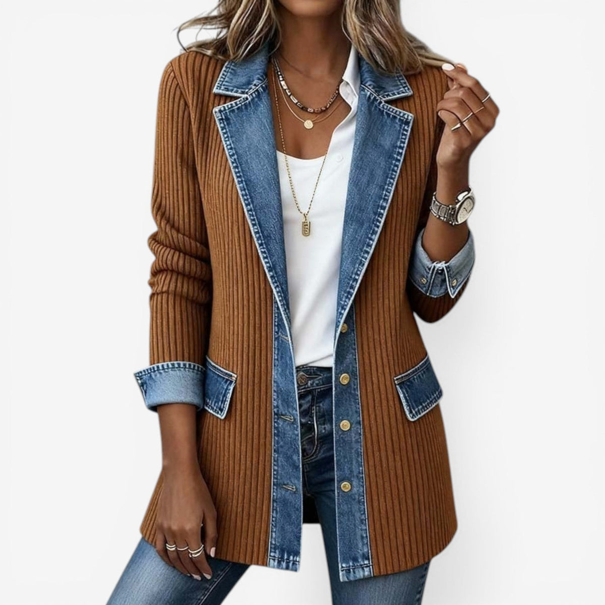 Veste boutonnée femme à coupe décontractée