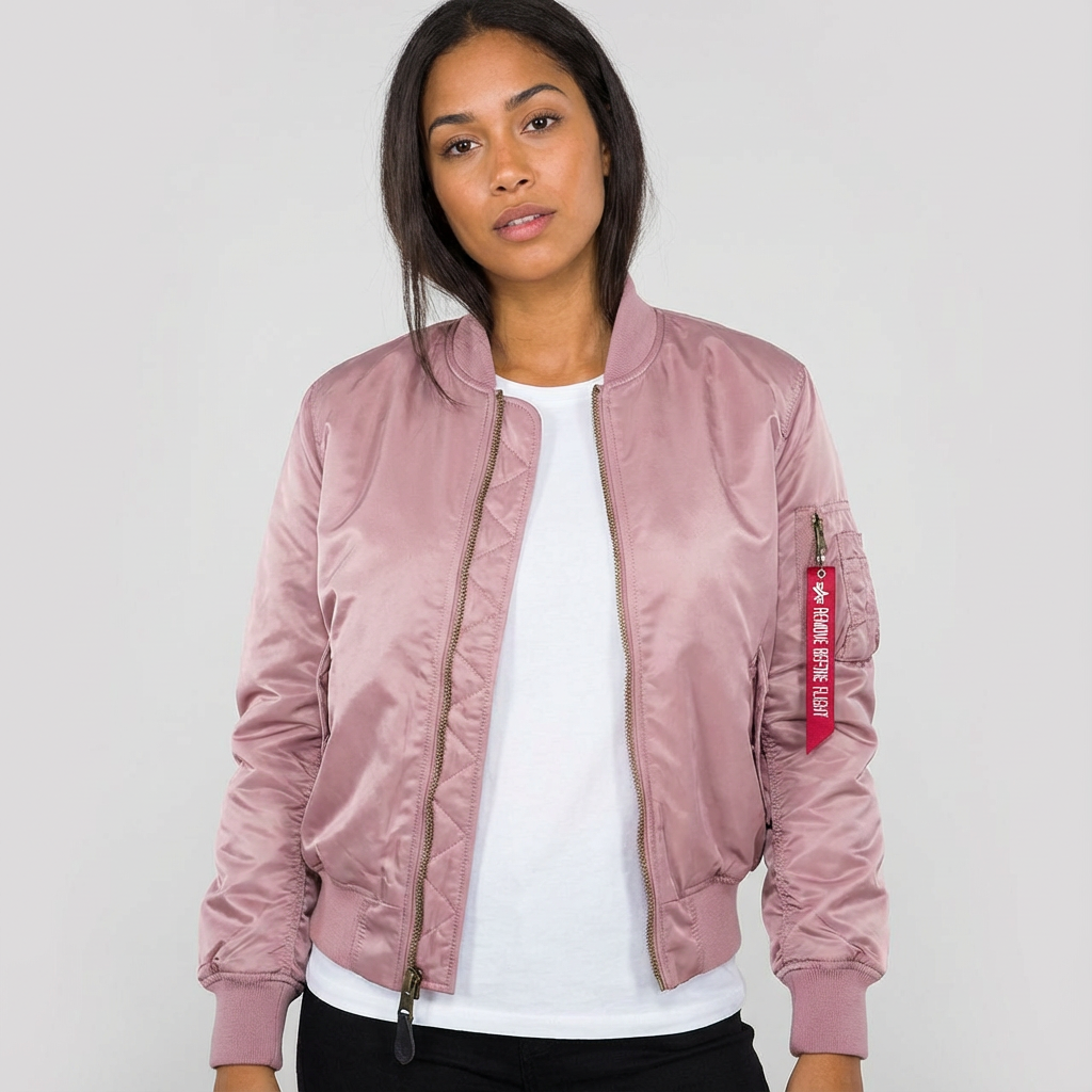 Bomber satiné femme à poches plaquées