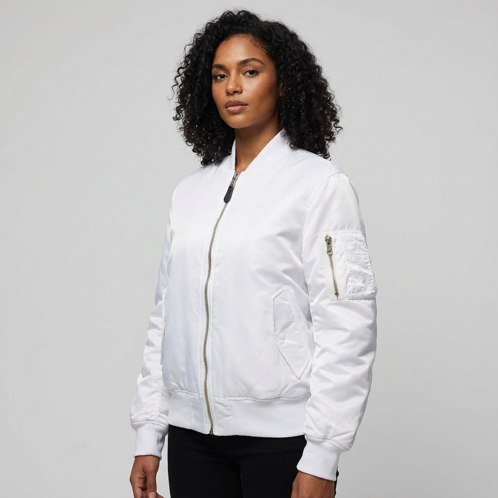Bomber femme au fini satiné et fermeture zippée
