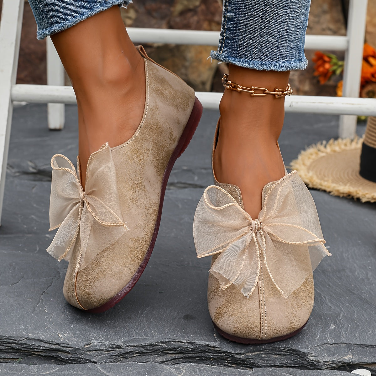 Mocassins à bride en kaki, vue de face