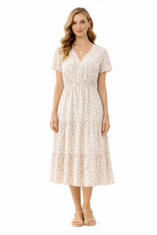 Amélie | Robe Midi Fleurie