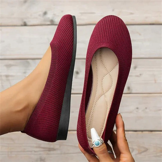 Ballerines plates à dessus texturé souple