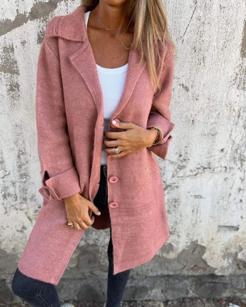 Gilet long femme en maille, boutonnage sur toute la hauteur