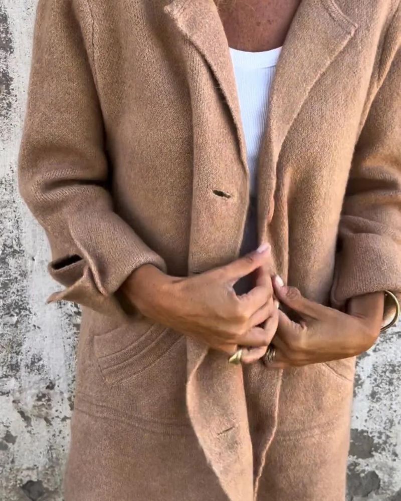 Gilet long femme en maille fine, ourlet sous les hanches