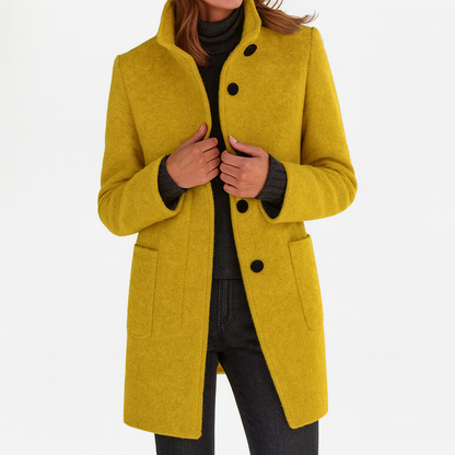 Manteau femme coupe droite à ourlet au genou