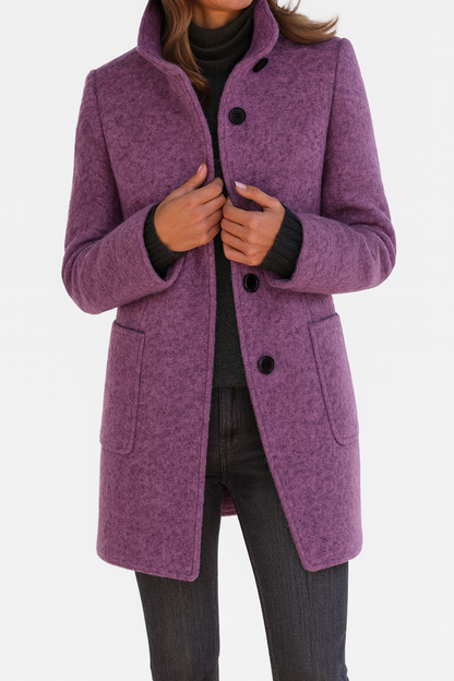 Manteau mi-long à deux poches plaquées