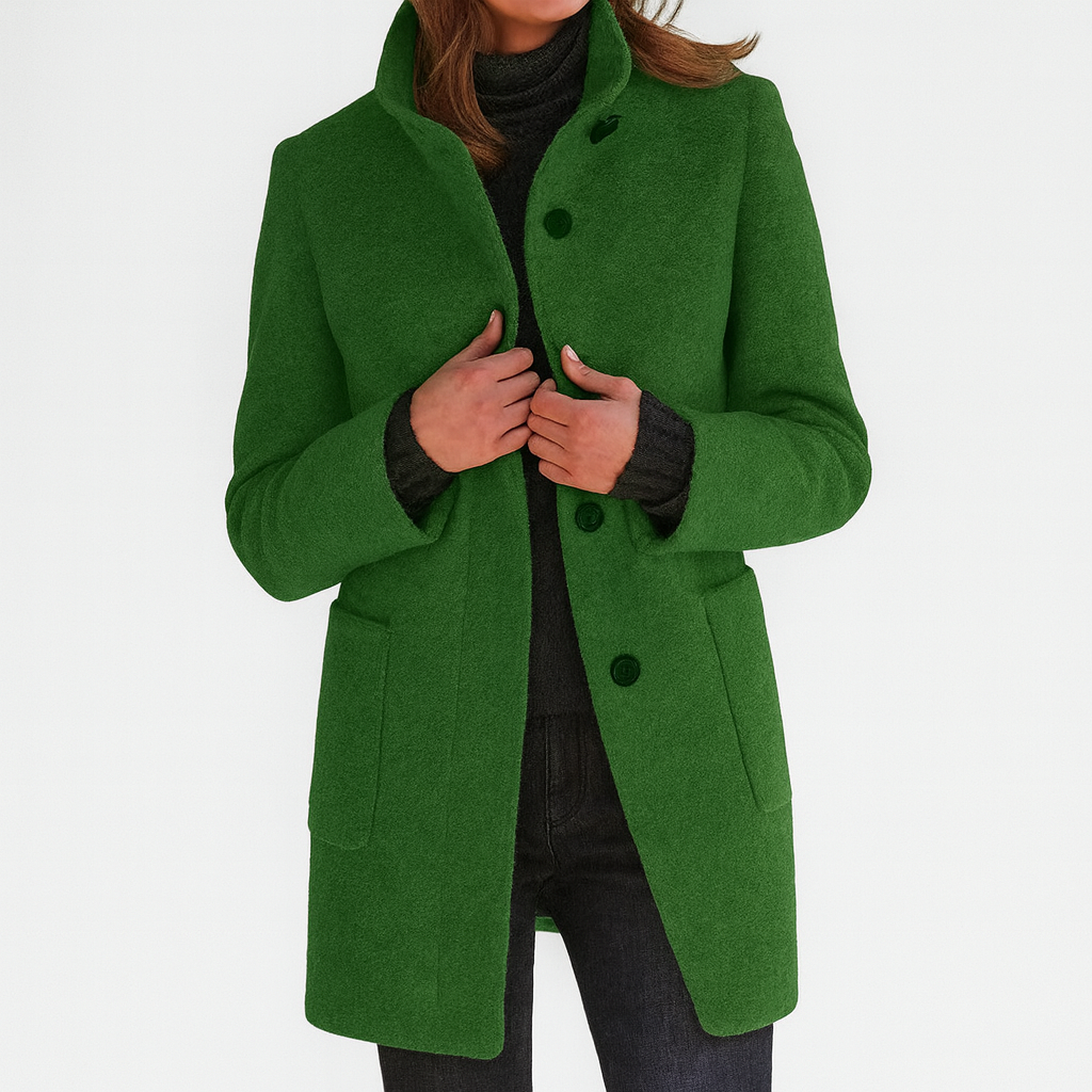 Manteau femme coupe droite à ourlet au genou