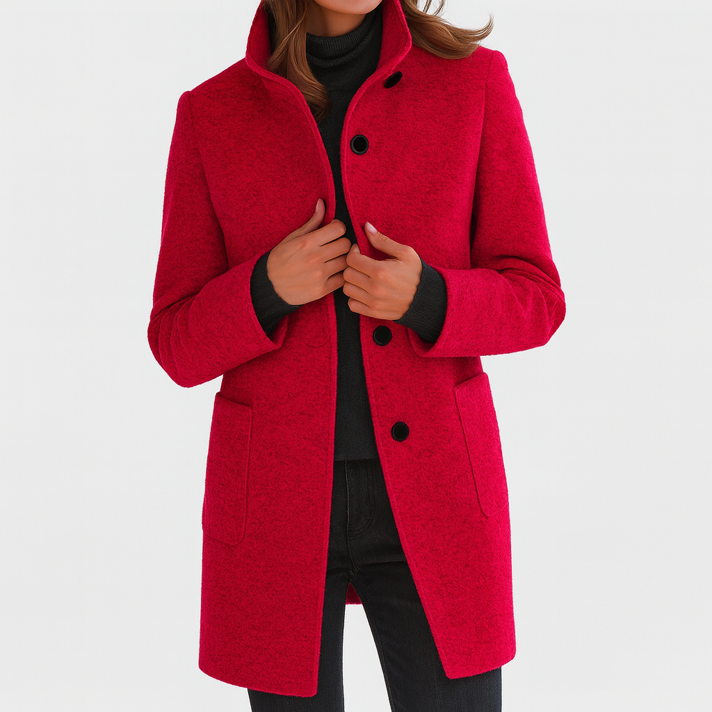 Manteau mi-long boutonné sans ceinture