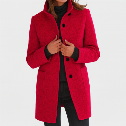 Manteau mi-long boutonné sans ceinture