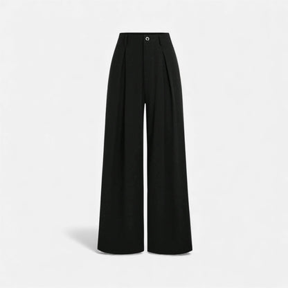 Pantalon femme en jacquard texturé à plis marqués
