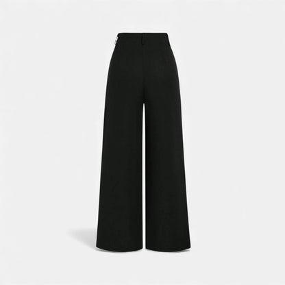 Pantalon large taille haute, tissage jacquard en relief