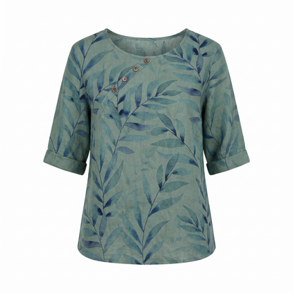 Quitterie | Blouse Imprimée Boutons Asymétriques