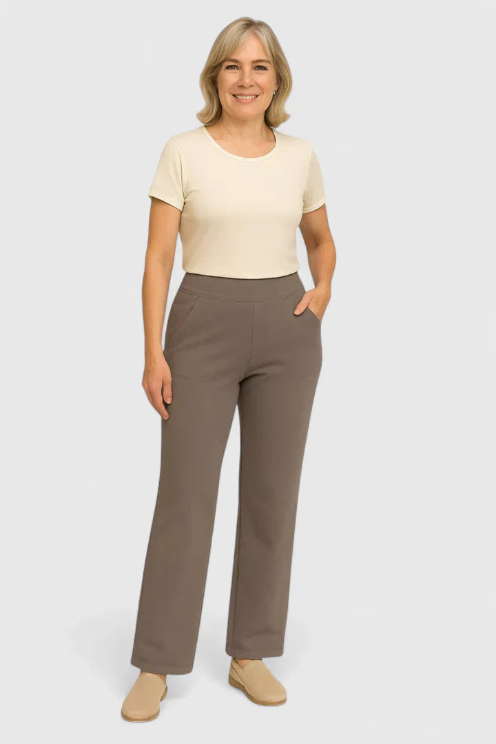 Amélie | Pantalon Droit Taille Élastique pour Quotidien
