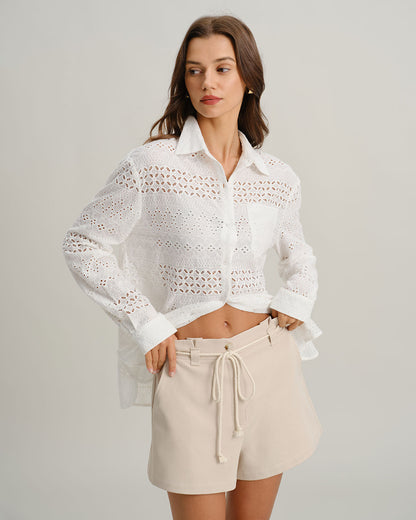 Alix | Short Ceinturé Taille Haute Élégant