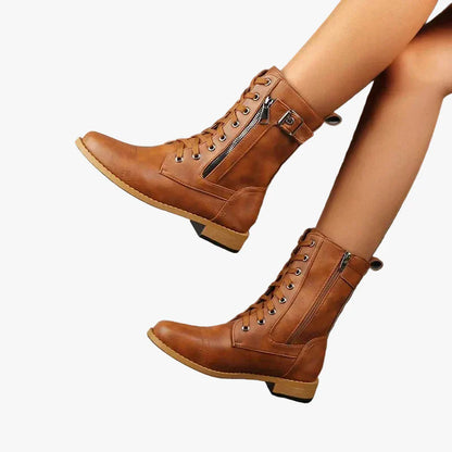 Sévéline | Bottines Lacées Zip Latéral Talon Bloc