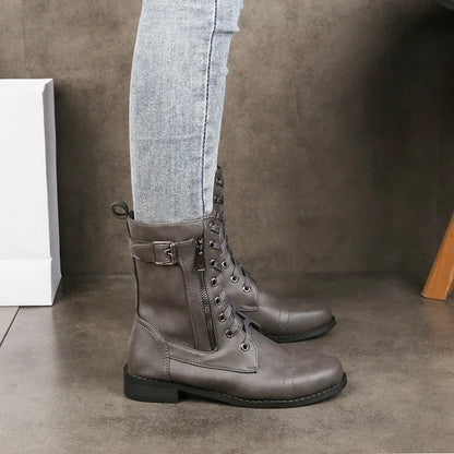 Sévéline | Bottines Lacées Zip Latéral Talon Bloc