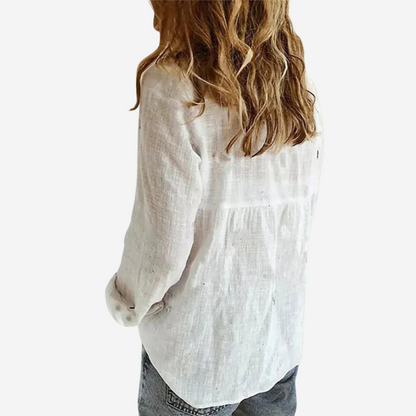 Mathurine | Chemise Lin Boutonnée Manches Retroussables