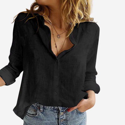 Mathurine | Chemise Lin Boutonnée Manches Retroussables