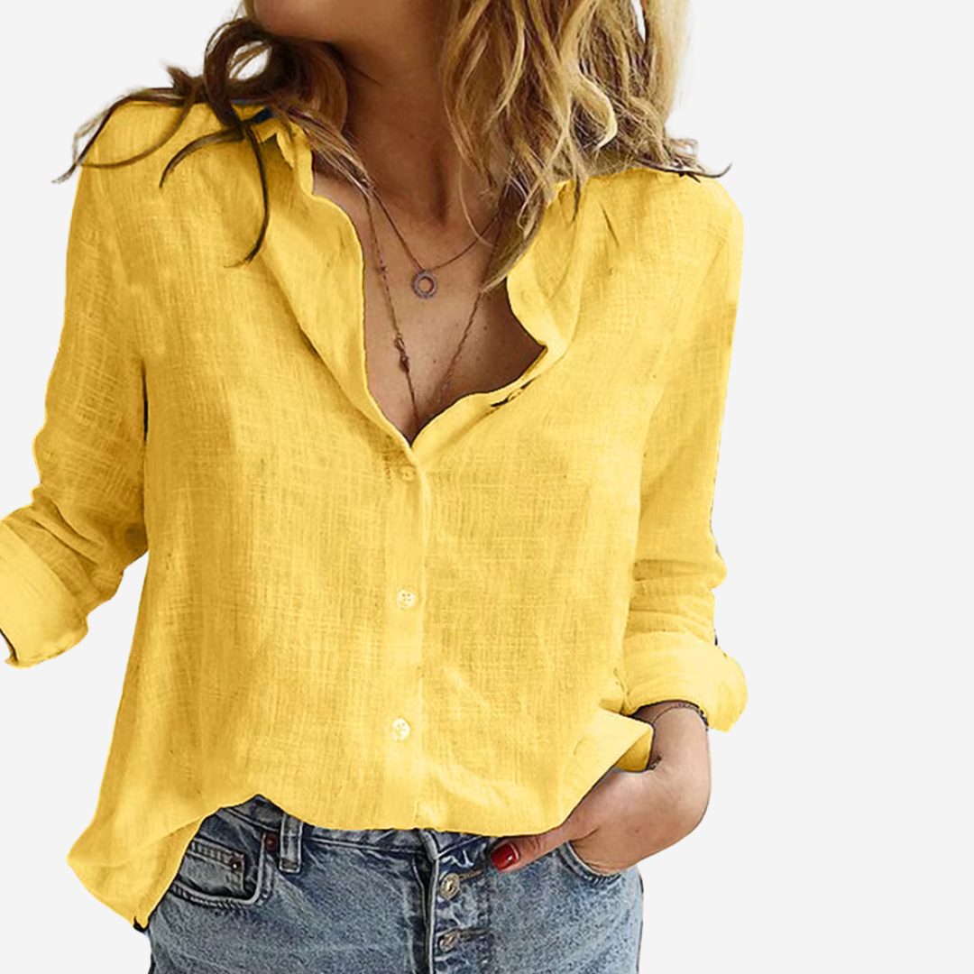 Mathurine | Chemise Lin Boutonnée Manches Retroussables