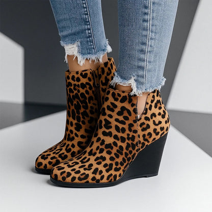 Colinette | Bottines Daim Talon Compensé Zip