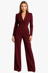 Ismérie | Combinaison Col Tailleur Jambes Larges