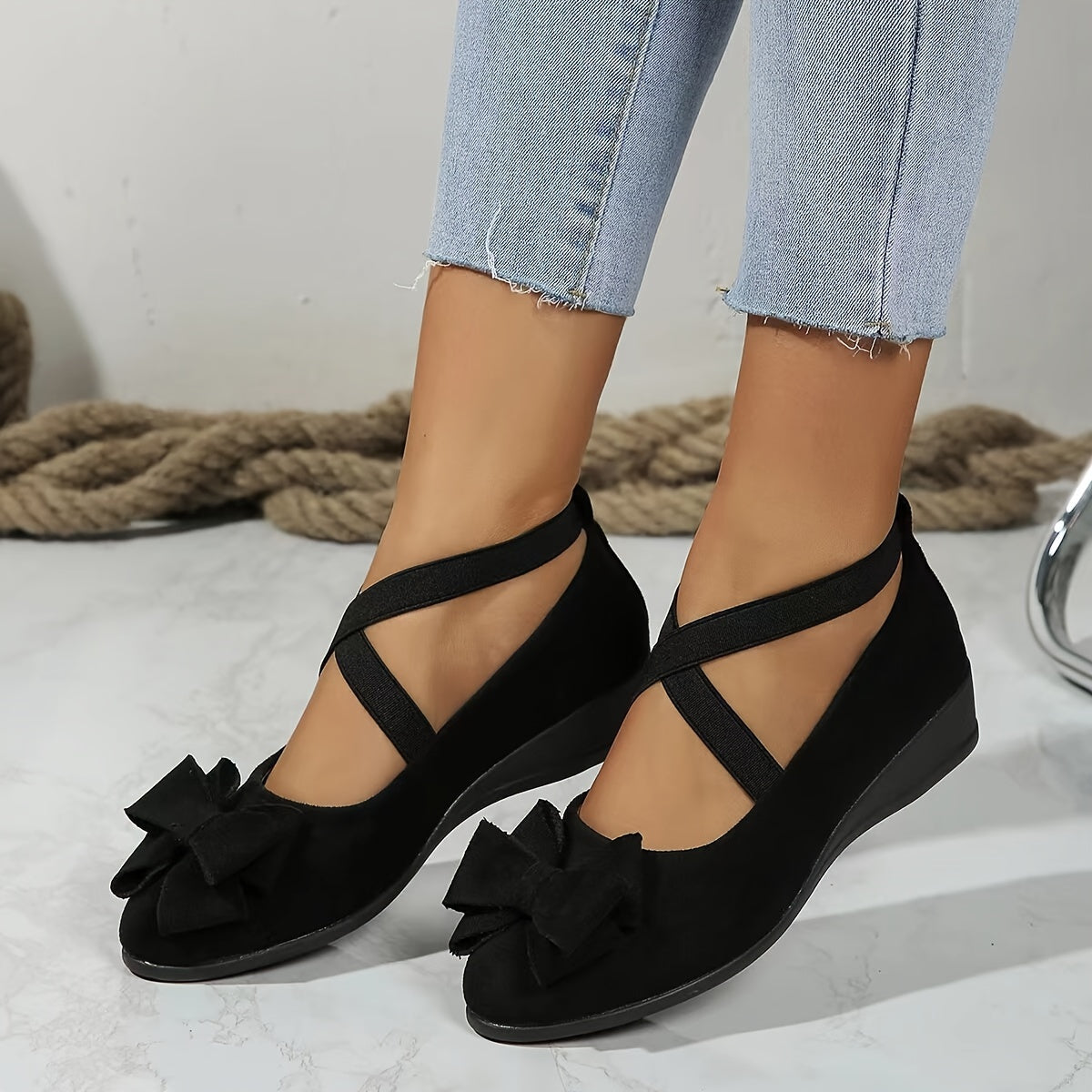 Ballerines femme à nœud, doublure respirante